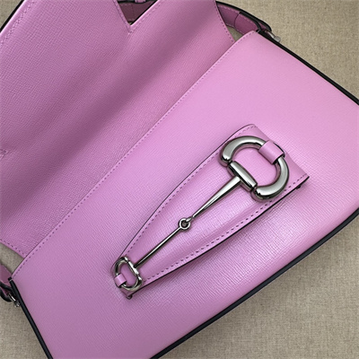 Gu.cci Horsebit 1955 Small Shoulder Bag Pink Leather 764155