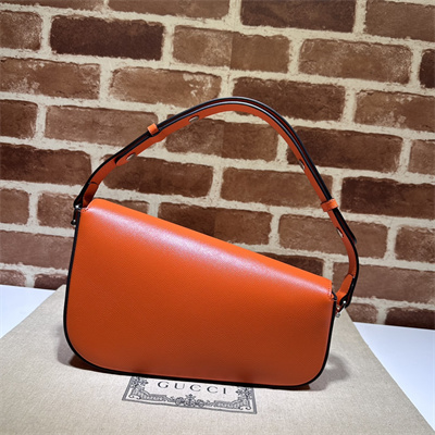 Gu.cci Horsebit 1955 Small Shoulder Bag Orange Leather 764155