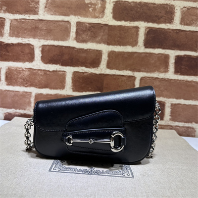 Gu.cci Horsebit 1955 Mini Shoulder Bag Black Leather 774209