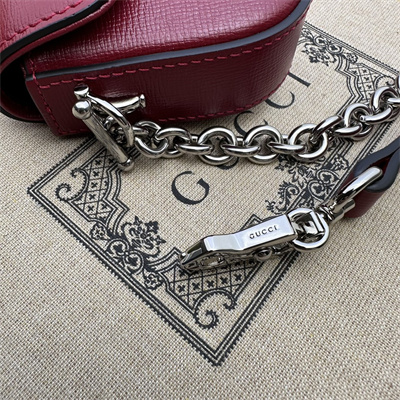 Gu.cci Horsebit 1955 Mini Shoulder Bag Burgundy Leather 774209