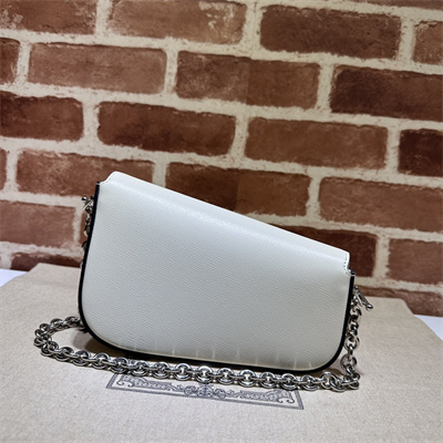 Gu.cci Horsebit 1955 Mini Shoulder Bag White Leather 774209
