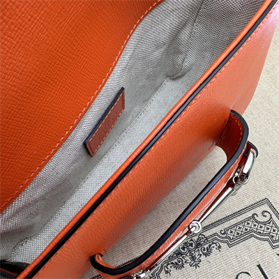 Gu.cci Horsebit 1955 Mini Shoulder Bag Orange Leather 774209