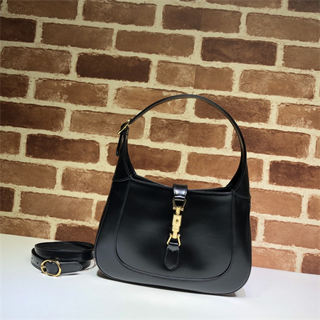 Gu.cci Jackie 1961 Small Shoulder Bag Black Smooth Leather 636709