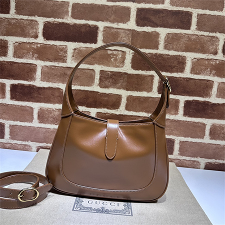 Gu.cci Jackie 1961 Small Shoulder Bag Brown Smooth Leather 636709