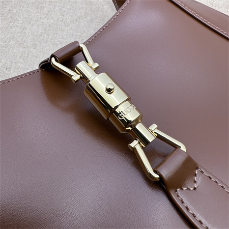 Gu.cci Jackie 1961 Small Shoulder Bag Brown Smooth Leather 636709