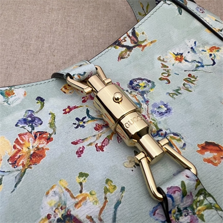 Gu.cci Jackie 1961 Small Shoulder Bag Mint Leather With Printing 636709