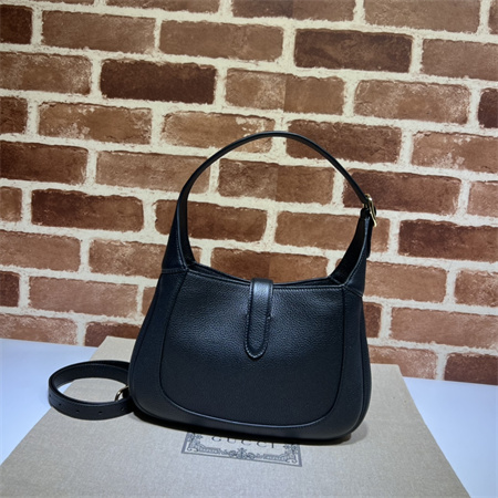 Gu.cci Jackie 1961 Small Shoulder Bag Black Grained Leather 636709