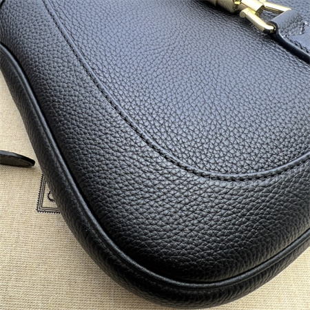 Gu.cci Jackie 1961 Small Shoulder Bag Black Grained Leather 636709