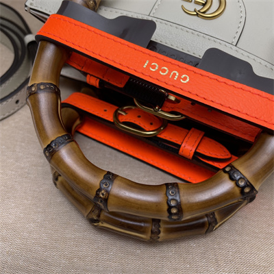 Gu.cci Diana Mini Tote Bag White Leather 655661