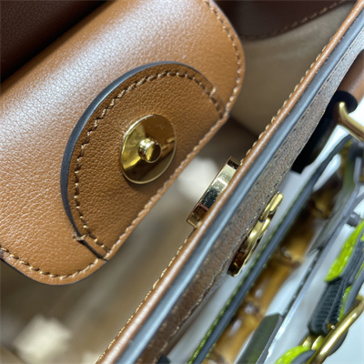 Gu.cci Diana Mini Tote Bag Brown Leather 655661