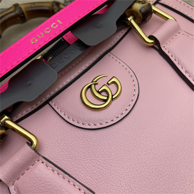 Gu.cci Diana Mini Tote Bag Pink Leather 655661