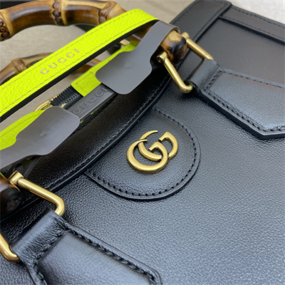 Gu.cci Diana Small Tote Bag Black Leather 660195