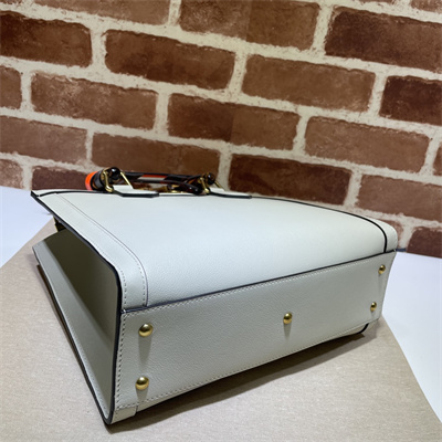 Gu.cci Diana Small Tote Bag White Leather 660195