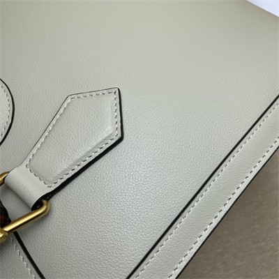 Gu.cci Diana Small Tote Bag White Leather 660195