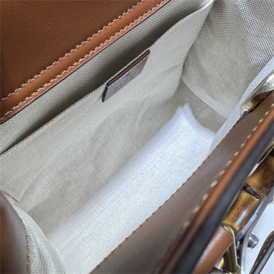 Gu.cci Diana Small Tote Bag Brown Leather With Gucci Printing 660195