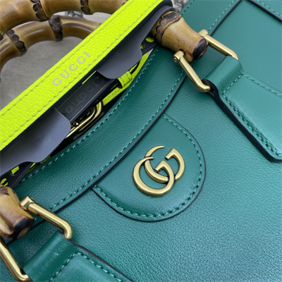 Gu.cci Diana Small Tote Bag Green Leather 660195
