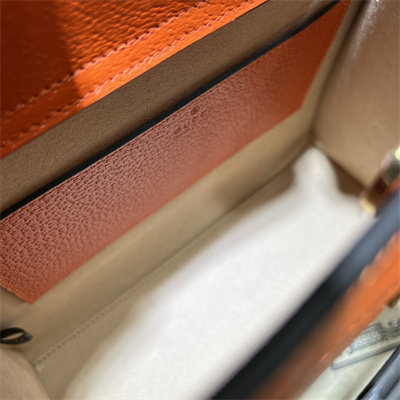 Gu.cci Diana Small Tote Bag Orange Leather 2 Straps 702721