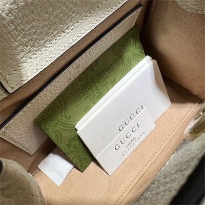 Gu.cci Diana Mini Tote Bag White Leather 2 Straps 702732