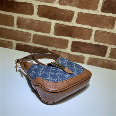 Jackie 1961 Mini Shoulder Bag GG Denim Blue 637092