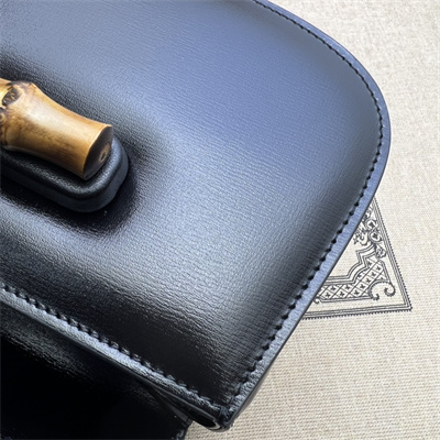 Gu.cci Bamboo 1947 Mini Top Handle Bag Black Leather 686864
