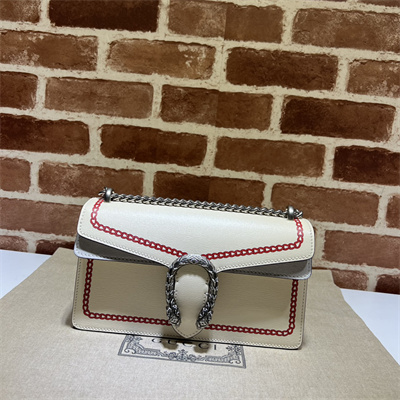 Gu.cci Dionysus Small Rectangular Bag Ivory Leather With Printing 499623