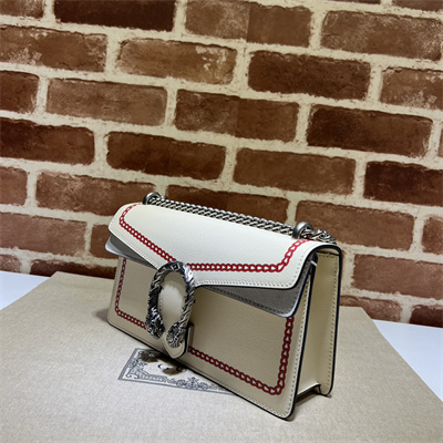 Gu.cci Dionysus Small Rectangular Bag Ivory Leather With Printing 499623