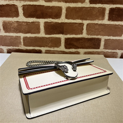 Gu.cci Dionysus Small Rectangular Bag Ivory Leather With Printing 499623