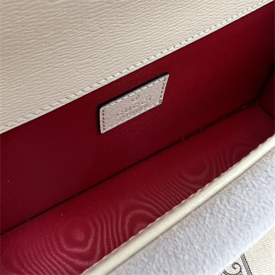 Gu.cci Dionysus Small Rectangular Bag Ivory Leather With Printing 499623