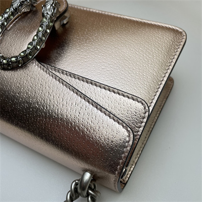 Gu.cci Dionysus Small Rectangular Bag Rose Gold Leather 499623