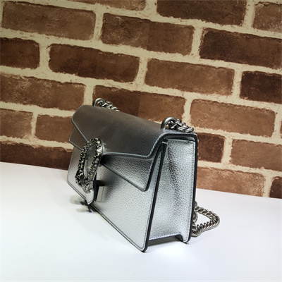 Gu.cci Dionysus Small Rectangular Bag Silver Leather 499623