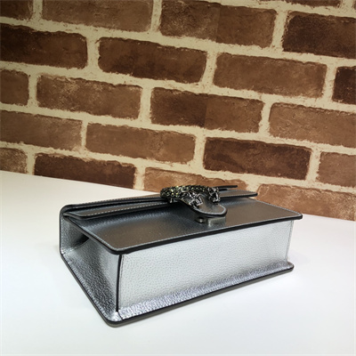 Gu.cci Dionysus Small Rectangular Bag Silver Leather 499623