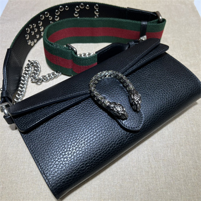 Gu.cci Dionysus Small Shoulder Bag Black Leather 731782