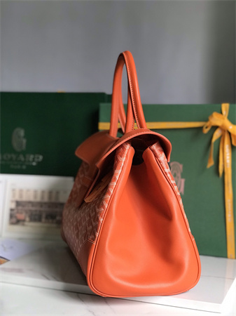 Goyard Saigon Tote Bag Goyardine Canvas & Chevroches Calfskin Orange