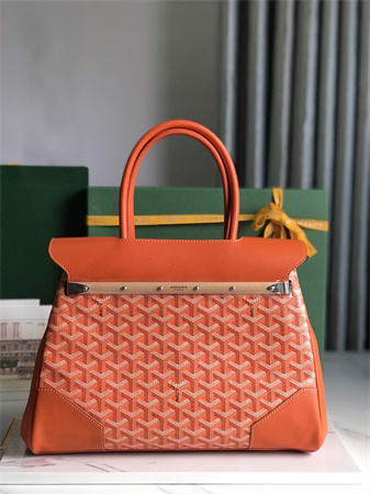 Goyard Saigon Tote Bag Goyardine Canvas & Chevroches Calfskin Orange