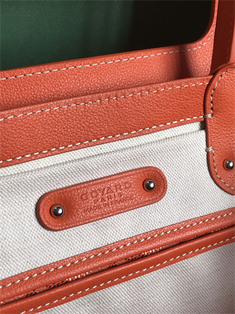 Goyard Saigon Tote Bag Goyardine Canvas & Chevroches Calfskin Orange