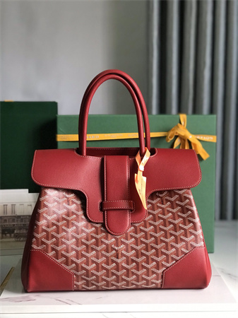 Goyard Saigon Tote Bag Goyardine Canvas & Chevroches Calfskin Red