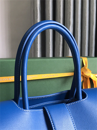 Goyard Saigon Tote Bag Goyardine Canvas & Chevroches Calfskin Sky Blue