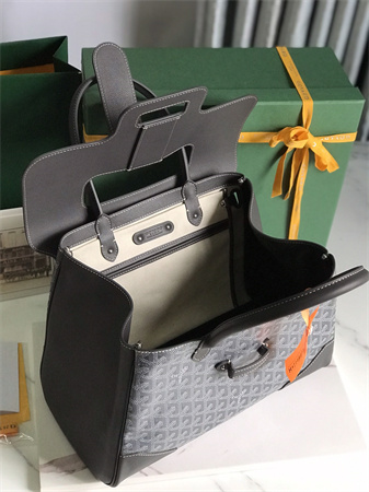 Goyard Saigon Tote Bag Goyardine Canvas & Chevroches Calfskin Grey