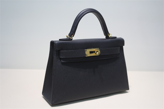 Kelly Mini II Bag Epsom Leather Gold/Silver Hardware In Black Color HS