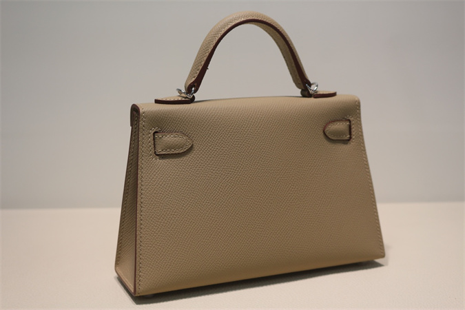 Kelly Mini II Bag Epsom Leather Gold/Silver Hardware In Trench Color HS