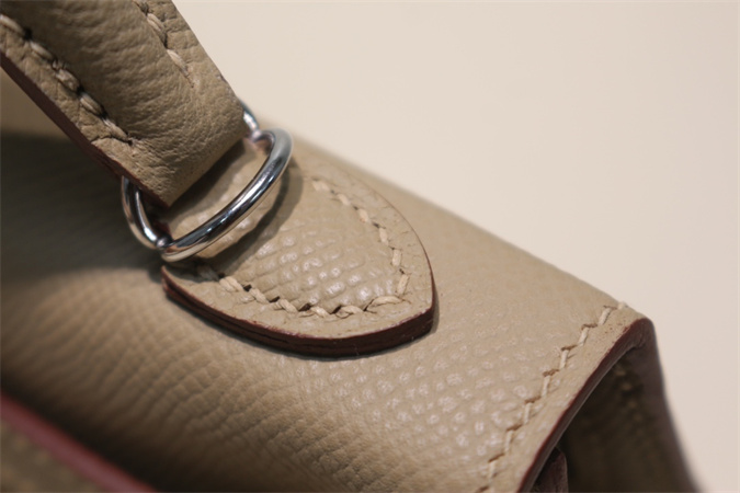 Kelly Mini II Bag Epsom Leather Gold/Silver Hardware In Trench Color HS