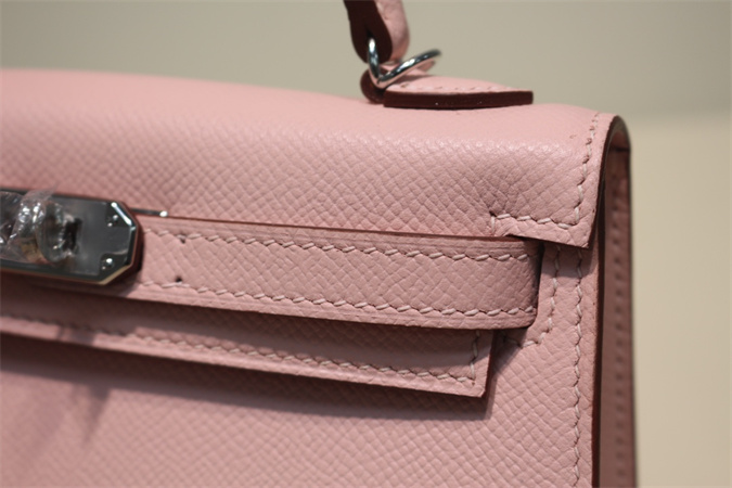 Kelly Mini II Bag Epsom Leather Gold/Silver Hardware In Rose Sakura Color HS
