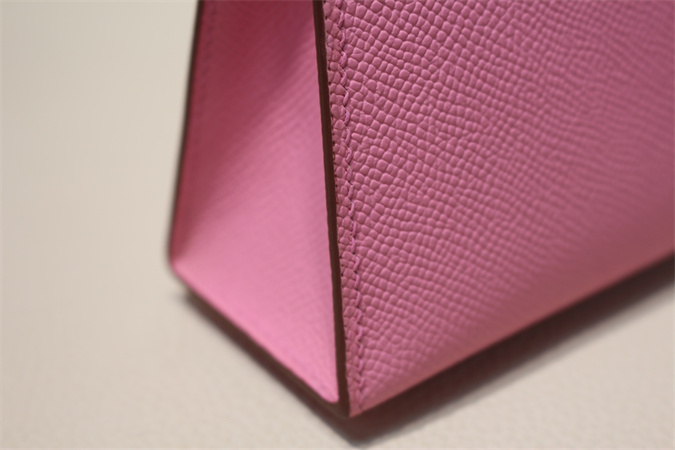 Kelly Mini II Bag Epsom Leather Gold/Silver Hardware In Pink Color HS