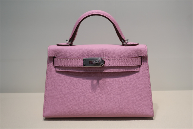 Kelly Mini II Bag Epsom Leather Gold/Silver Hardware In Mauve Syivestre Color HS