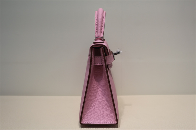 Kelly Mini II Bag Epsom Leather Gold/Silver Hardware In Mauve Syivestre Color HS