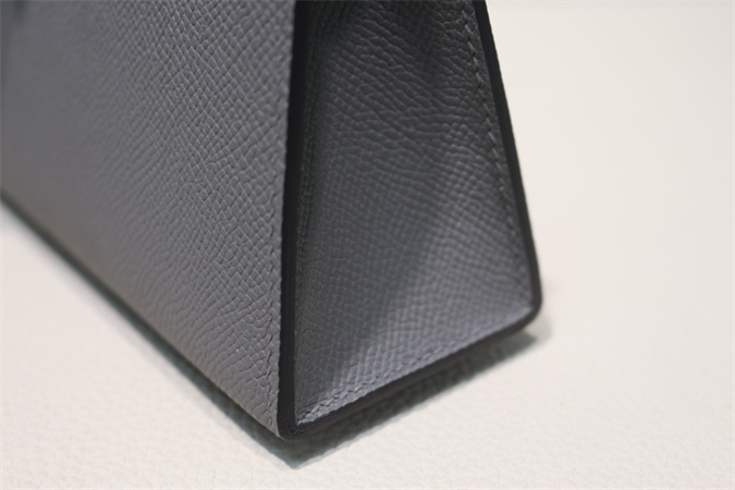 Kelly Mini II Bag Epsom Leather Gold/Silver Hardware In Gris Meyer Color HS