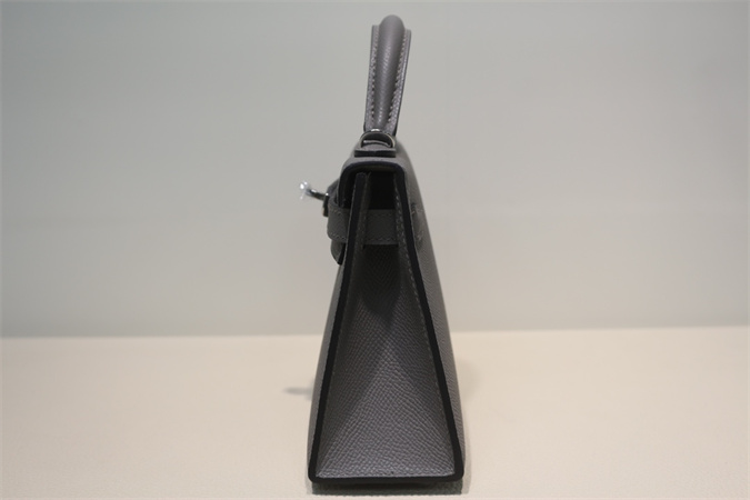 Kelly Mini II Bag Epsom Leather Gold/Silver Hardware In Gris Meyer Color HS