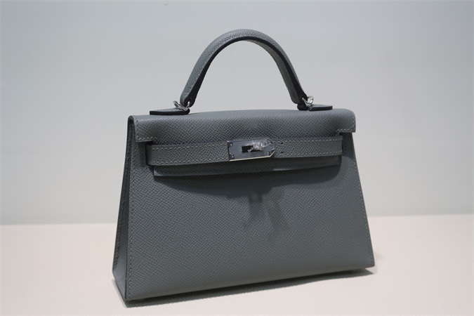 Kelly Mini II Bag Epsom Leather Gold/Silver Hardware In Vert Amande Color HS