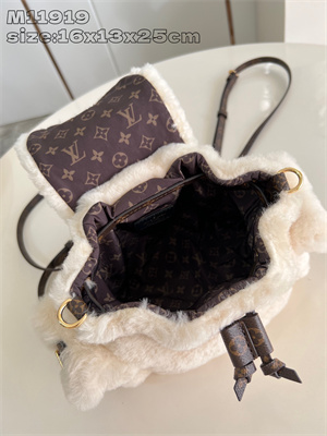 L.V Nano Teddy Backpack Shearling Cream M11919
