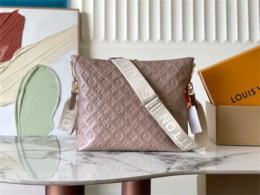 L.V Coussin Coussin Hobo MM Bag Calf Leather Galet M12071